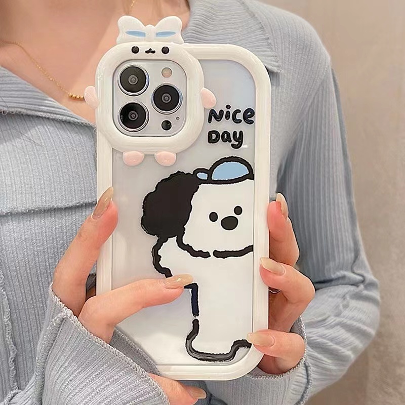 Ốp Điện Thoại Hình Chú Chó Quái Vật 3D Bảo Vệ Lens Cho iPhone 11 13promax 12 7Plus X XR XSMAX