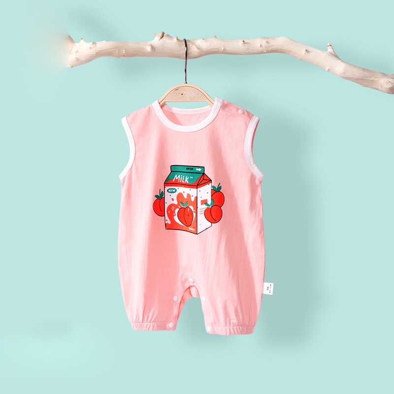 Bodysuit ba lỗ hàng Quảng Châu cao cấp siêu mát không tay body liền thân cho bé trai bé gái mặc hè