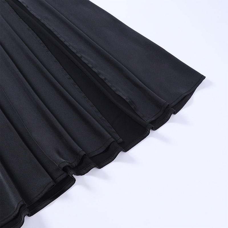 Đầm Midi Hai Dây Cổ Chữ V Eo Cao Chất Satin Thời Trang Cho Nữ