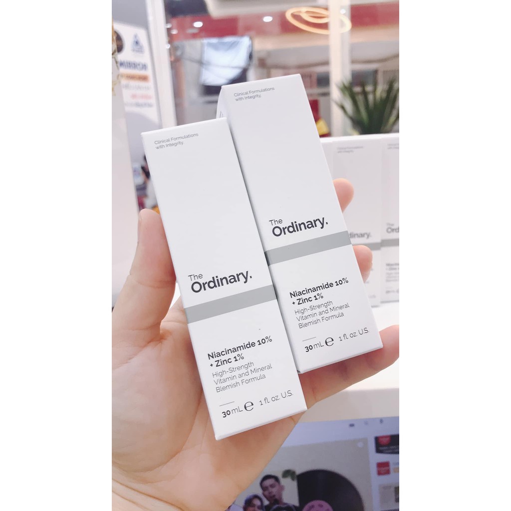 Serum Ordinary ngừa mụn sáng da, se khít lỗ chân lông Niacinamide 10% + Zinc 1%