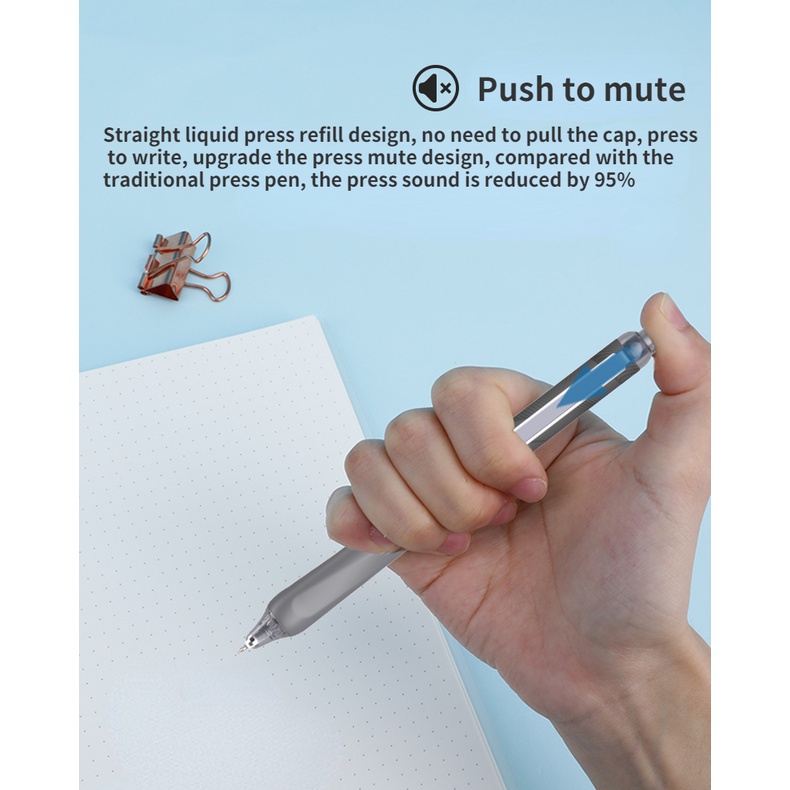 Bút Bi Mực Đen Ngòi 0.5MM Không Ồn