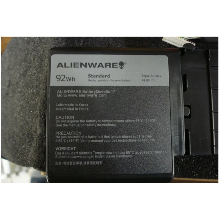 Pin Laptop Dell Alienware 17 R2 R3 loại 92Wh Dùng cho Màn hình 17.3 inch với mã pin 6JHDV Hàng Zin logo