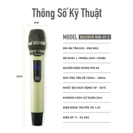Micro không dây UHF COK GED 2 - Hàng chính hãng
