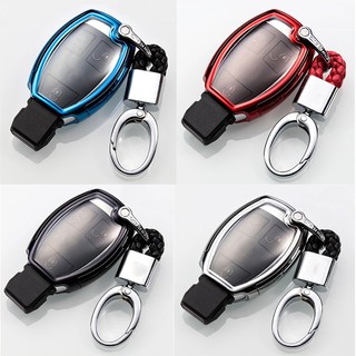 [Hàng nhập khẩu] Ốp, bọc chìa khóa silicon màu tráng gương bảo vệ chìa khóa cho xe Mercedes…kèm móc đeo Inox