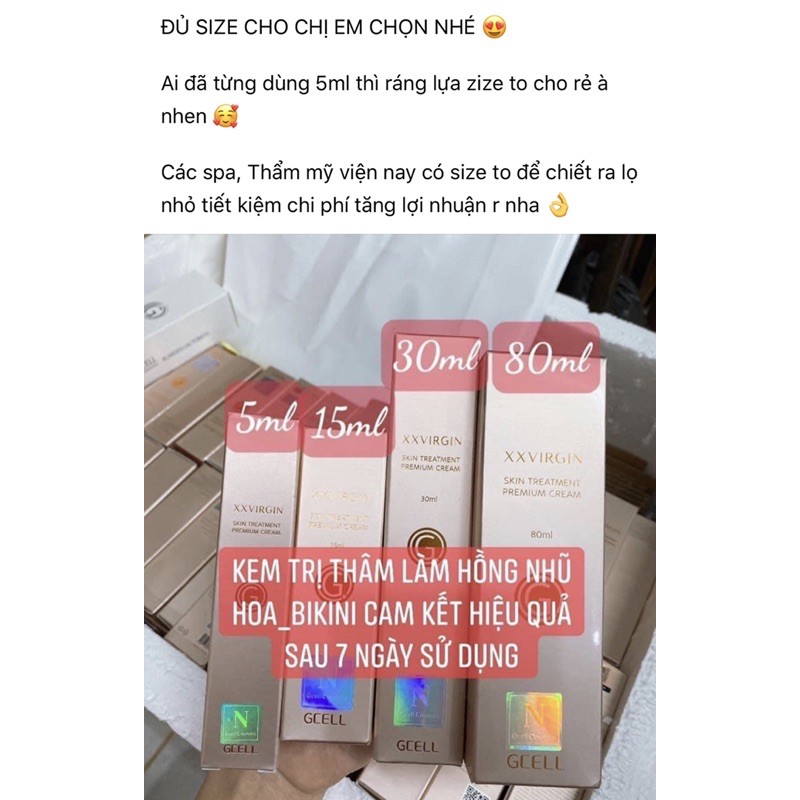 Kem hồng nhũ hoa - bikini xxvirgin 15ml CHÍNH HÃNG HÀN QUỐC | BigBuy360 - bigbuy360.vn