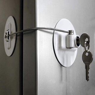 Khóa tủ lạnh tròn có 2 chìa an toàn tiện lợi