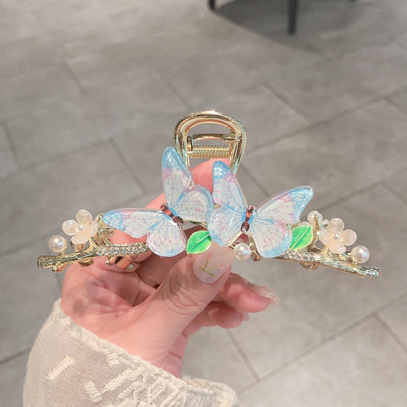 Kẹp Tóc Kim Loại Họa Tiết Hoa Và Bướm Thời Trang Nhật Hàn Thanh Lịch