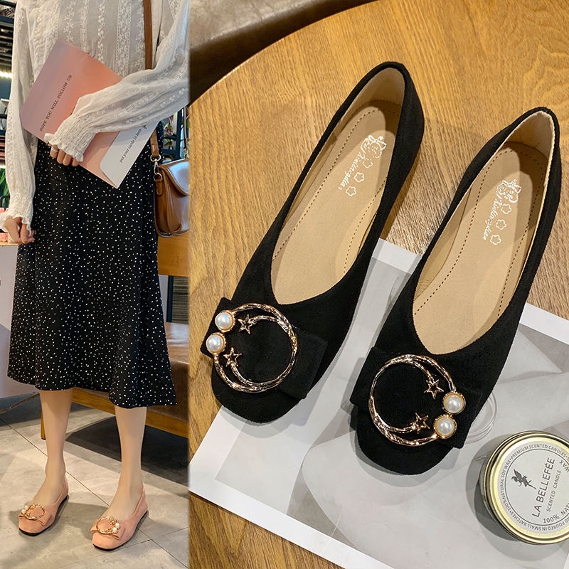 Giày Búp Bê Mũi Vuông Đế Bằng Thời Trang Cho Nữ