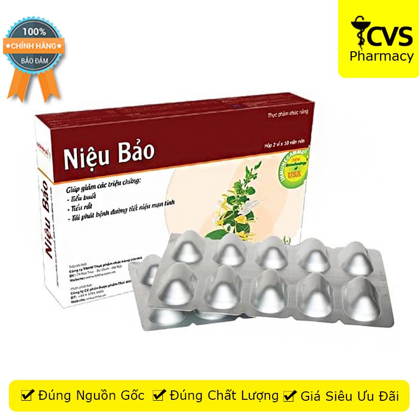 Niệu Bảo - Viên uông hỗ trợ lợi tiểu, giảm tái phát viêm đường tiết niệu - cvspharmacy