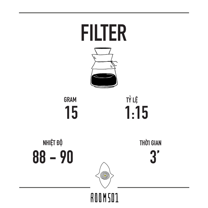 Cà Phê Rang Sẵn Room501 Roasters Ethiopia Sidamo Sơ Chế Washed Pha Espresso/Latte/Coldbrew