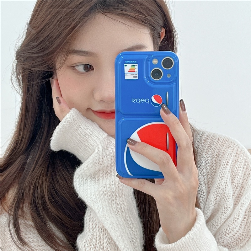 Ốp Điện Thoại Mềm Chống Va Đập In Hình Nhãn Dán Pepsi Đơn Giản Sáng Tạo Cho IPhone13promax 13 12Pro MAX 12 11Promax XS MAX XR