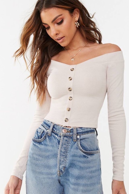 ÁO TAY DÀI TRỄ VAI F21