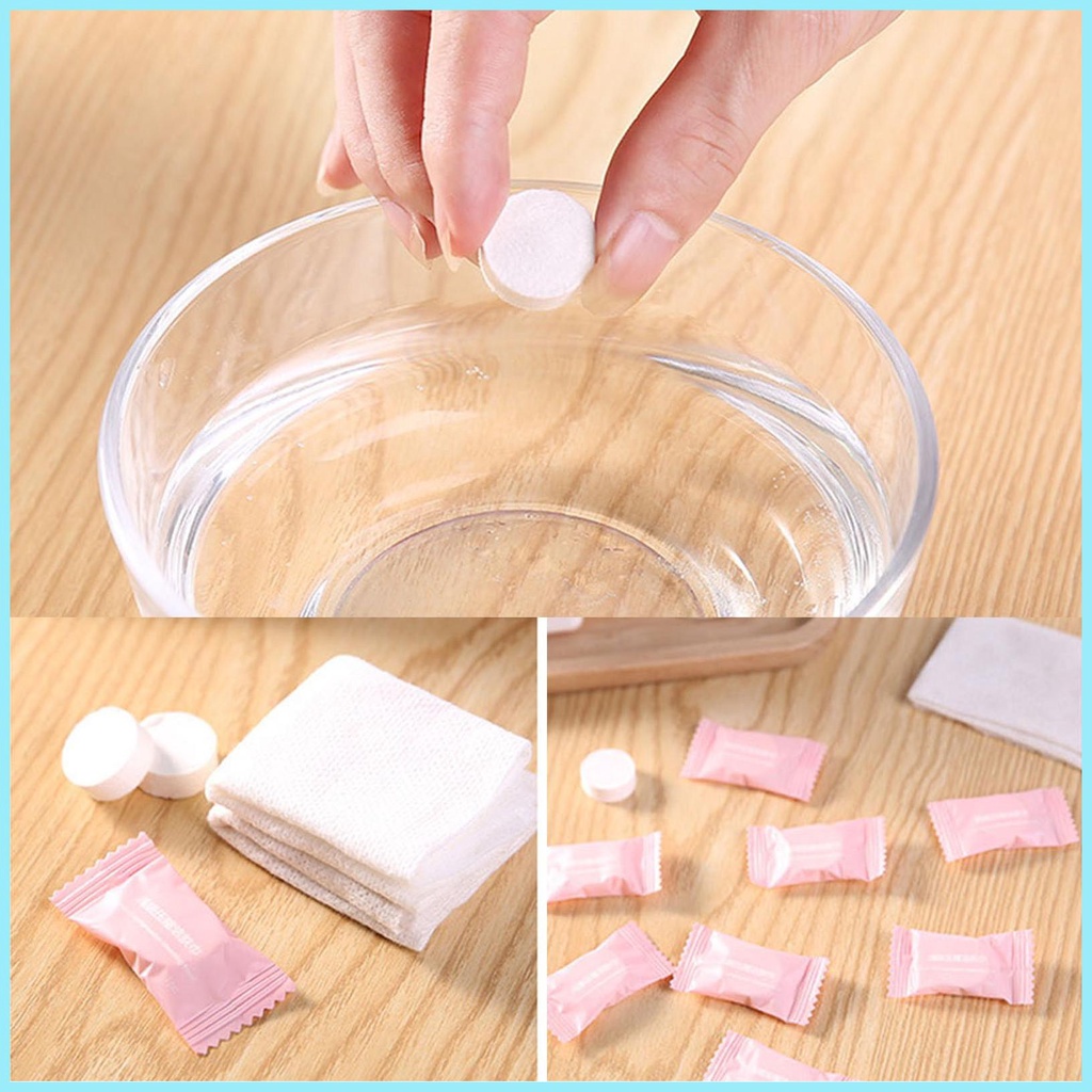 50/ 100 Khăn giấy dạng viên nén mềm mại không mùi sử dụng tiện lợi