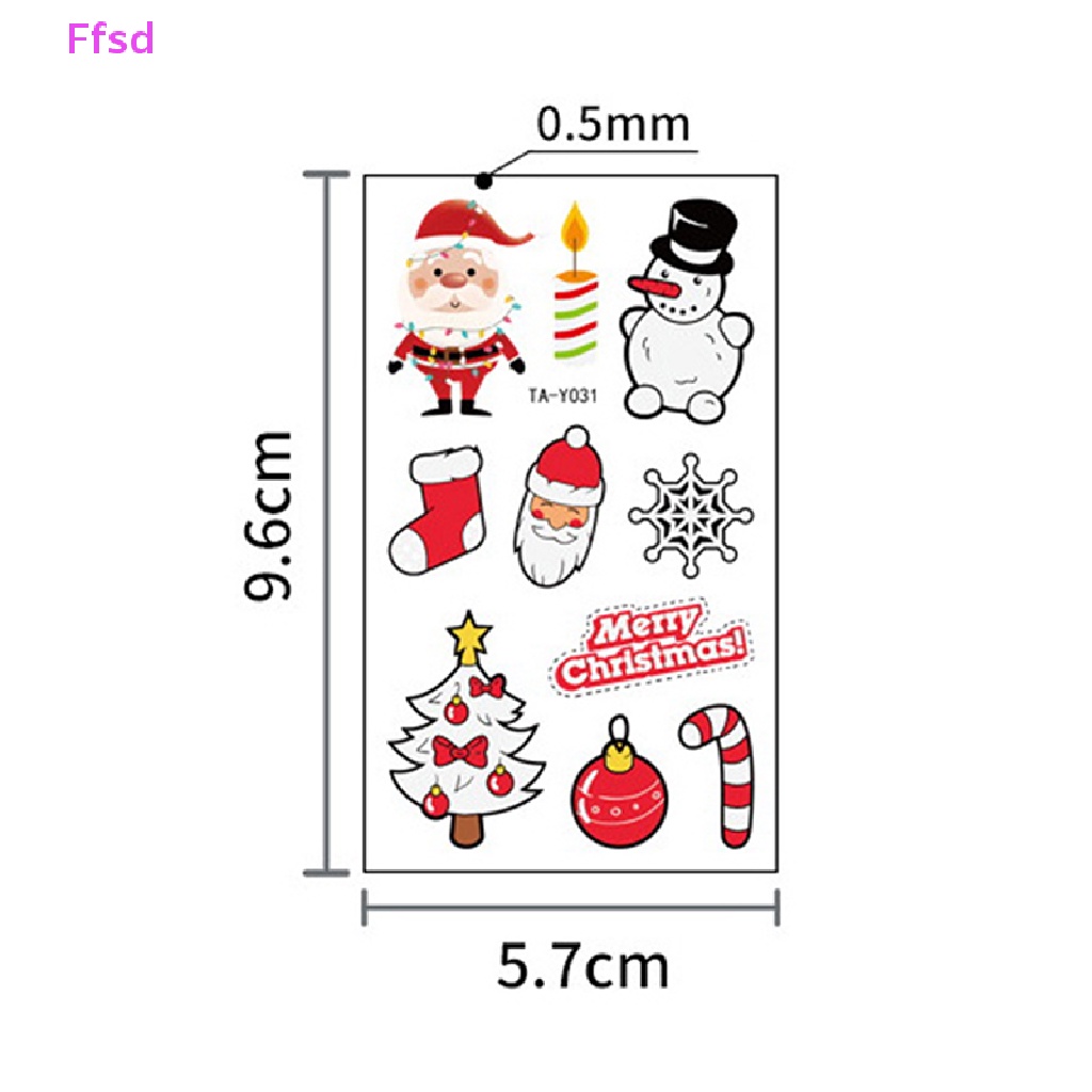 {Ffsd} Set 10 Tấm Hình Xăm Dán Phát Sáng Trong Đêm Hình Giáng Sinh Cho Trẻ Em * Bán Chạy
