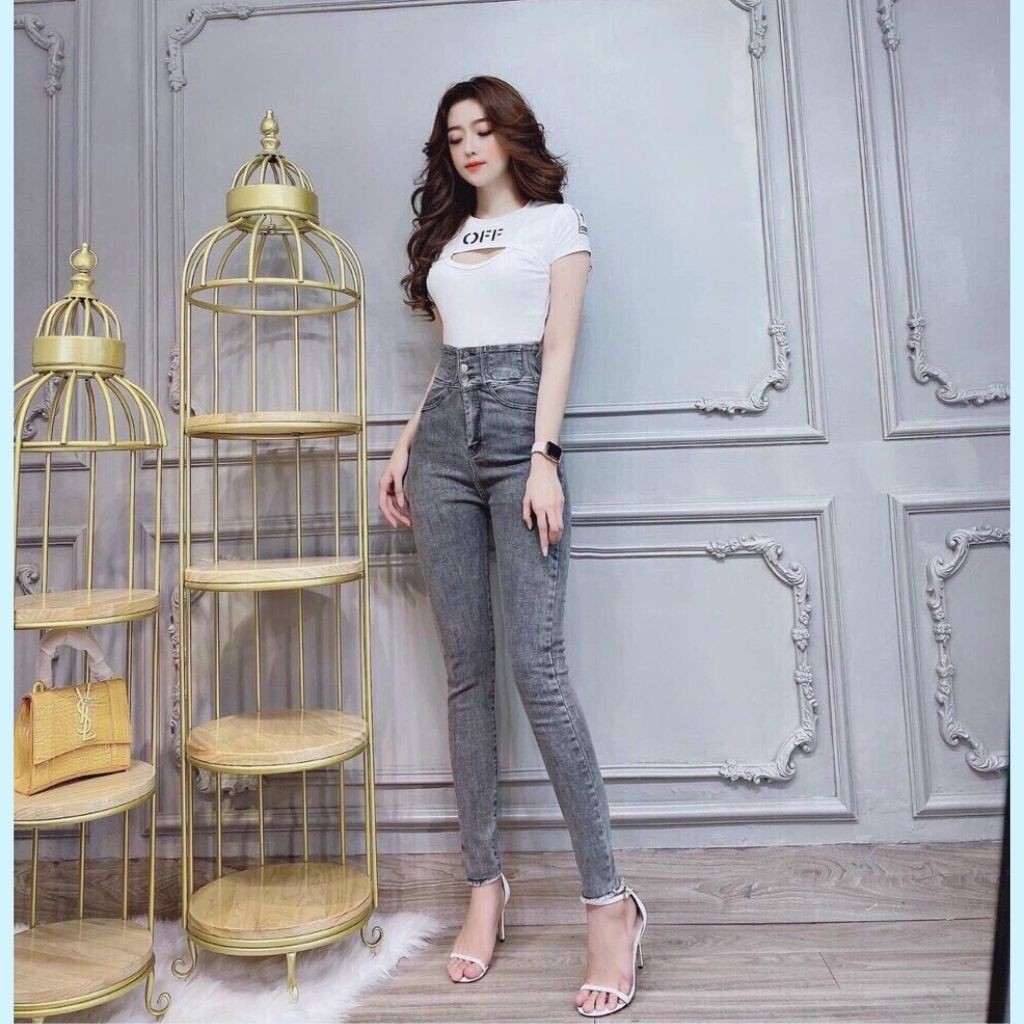 Quần jean nữ lưng cao ống ôm đứng không rách gối có quần ống loe . jeans co dãn 4 chiều nhiều mẫu mới.có bigsize. | BigBuy360 - bigbuy360.vn