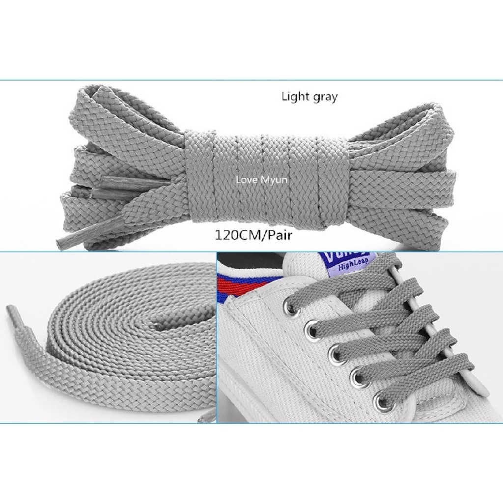 1 cặp dây giày thể thao Unisex màu trắng/vàng/đen