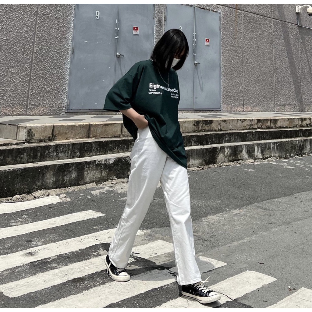 Áo phông nữ nam form rộng unisex tay lỡ chất liệu cotton in chữ esrteen.studio