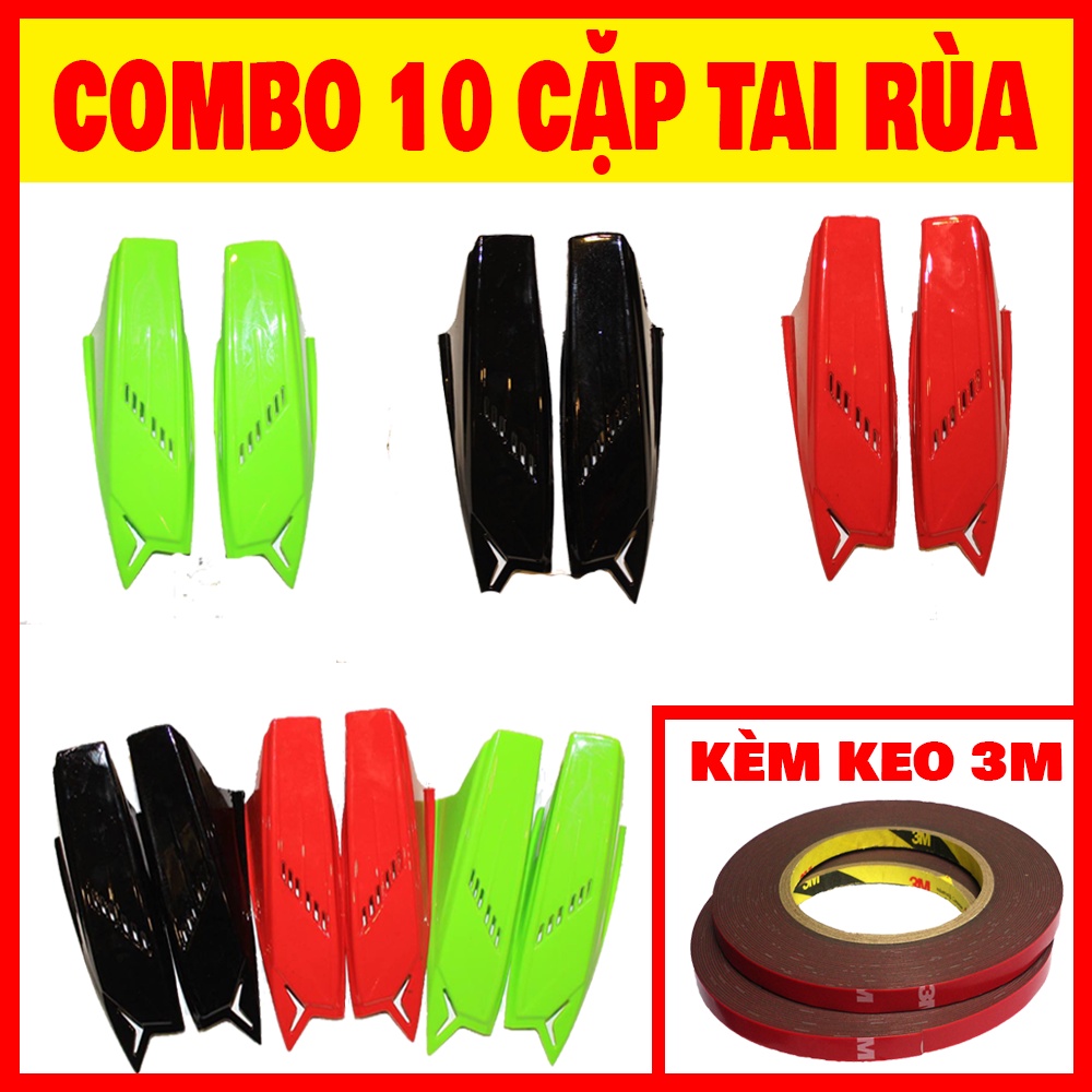 COMBO 10 Cặp Sừng Rùa Gắn Nón Bảo Hiểm