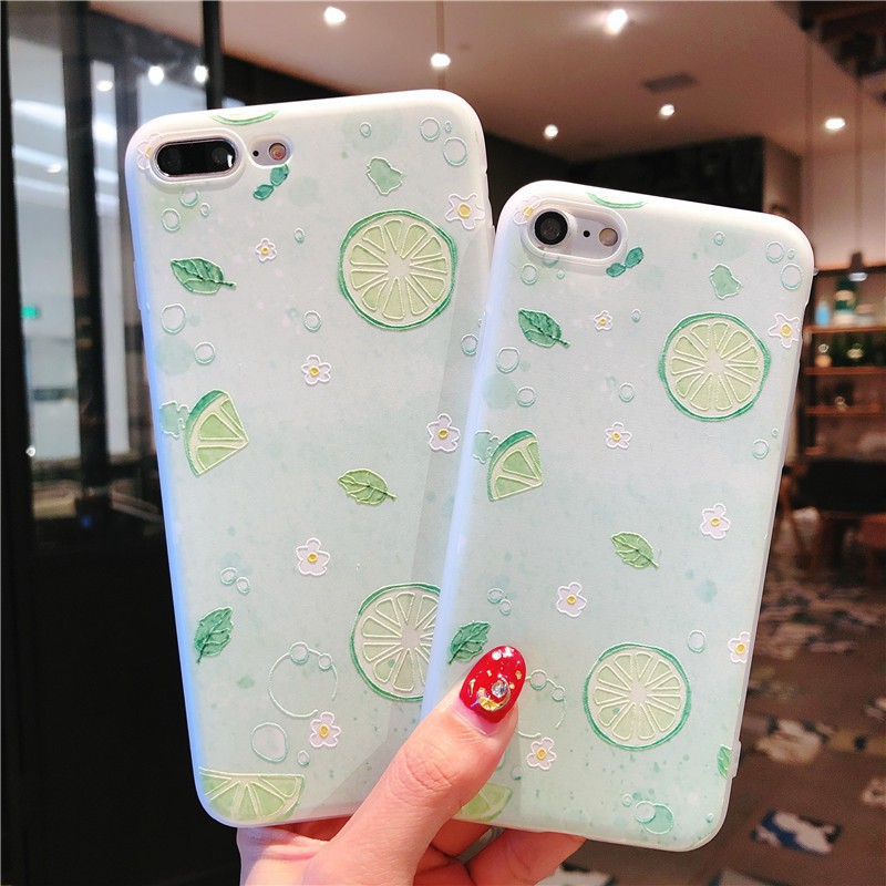 Ốp iPhone silicon dẻo hoạ tiết chanh xanh thanh mát cho 6/7/8/x/xr/xsmax/11/12/13/plus/splus/pro/rpomax/mini-a43
