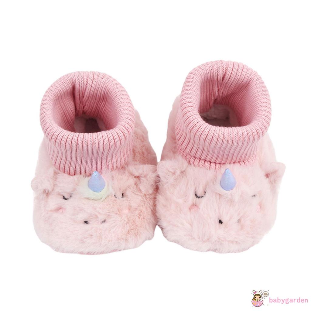 Giày Đế Mềm Chống Trượt Trang Trí Lông Xù Phong Cách Giáng Sinh Dành Cho Các Bé