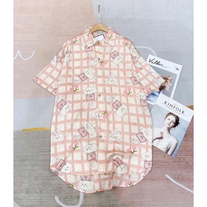 Váy ngủ sơmi pijama lụa mỏng nhẹ hoạ tiết đáng yêu hot trend 2021 | BigBuy360 - bigbuy360.vn