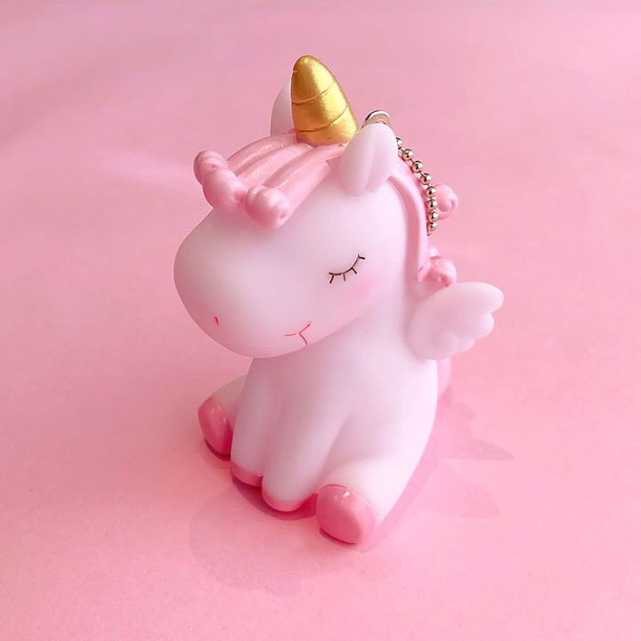 Móc chìa khóa nhà kỳ lân unicorn Ngồi kèm âm thanh cute Treo balo túi xách cỡ to