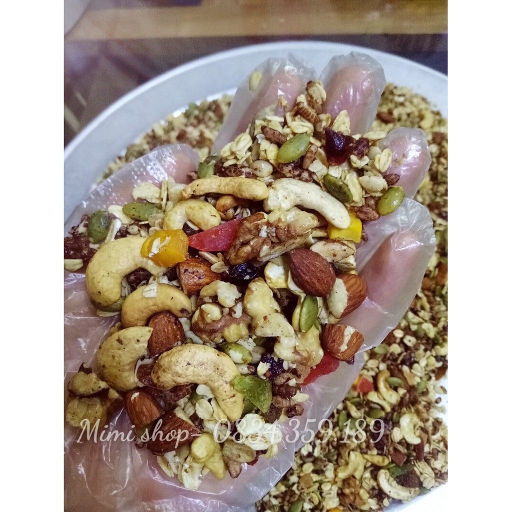 Granola gạo lứt yến mạch (khách đặt mới làm) đủ dinh dưỡng cho mẹ bầu/ người giảm cân