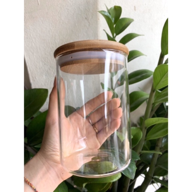 Hũ đựng gia vị nắp gỗ thuỷ tinh Ocean | BigBuy360 - bigbuy360.vn