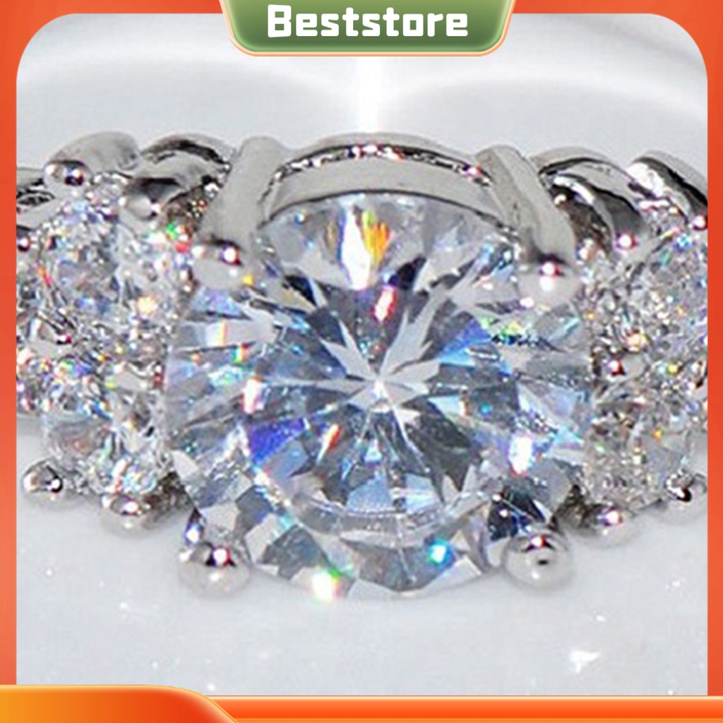 Nhẫn đính hôn nữ đính đá zircon sang trọng