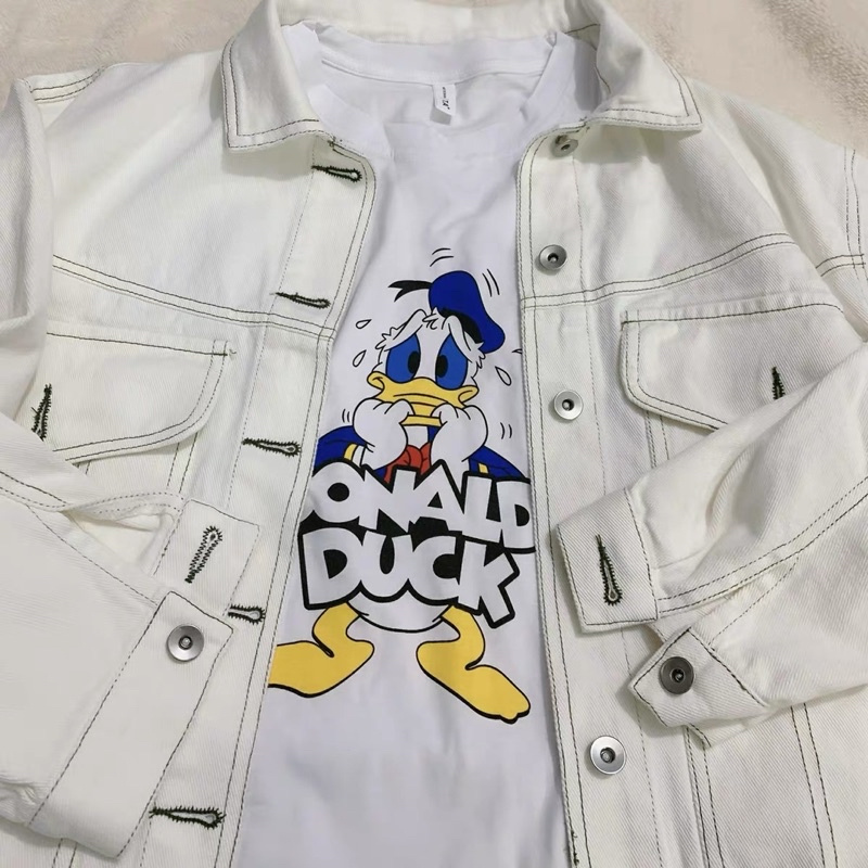 ÁO KHOÁC BÒ JEAN TRẮNG DÀI TAY