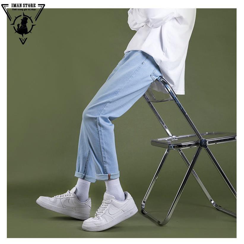Quần Baggy jean nam, nư ống suông đen + xanh hottrend hàn quốc 2022