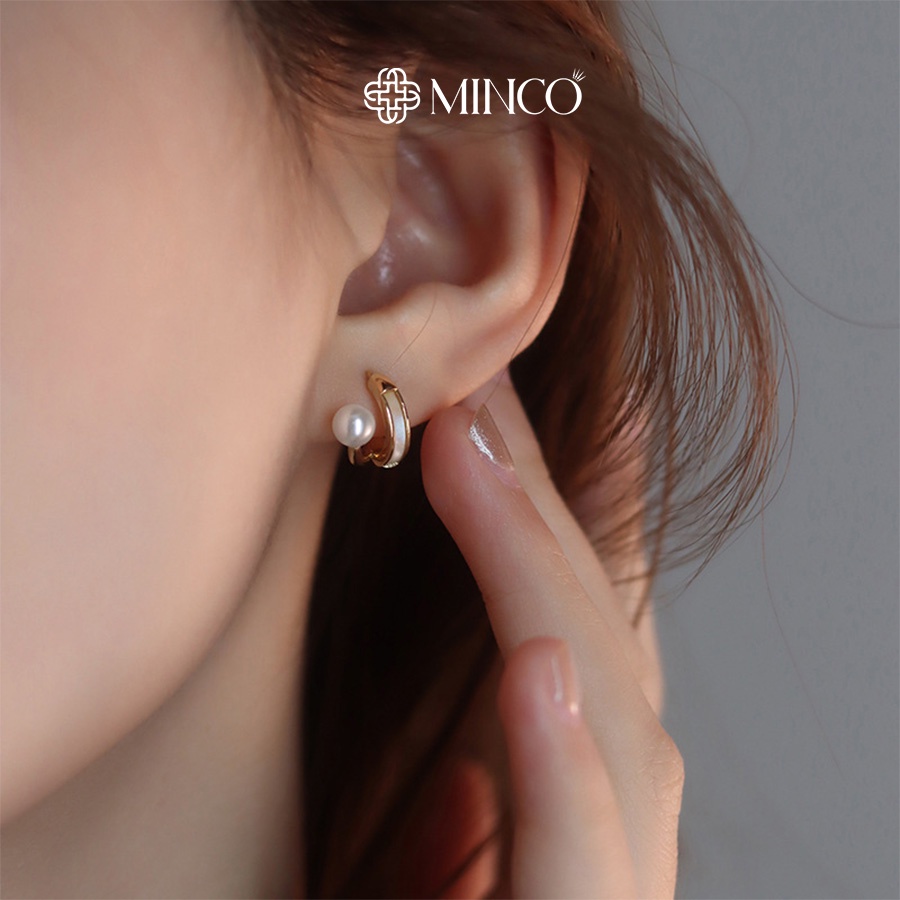 Bông tai Minco Accessories hoa tai hạt châu phụ kiện đẹp phong cách Hàn Quốc BT09