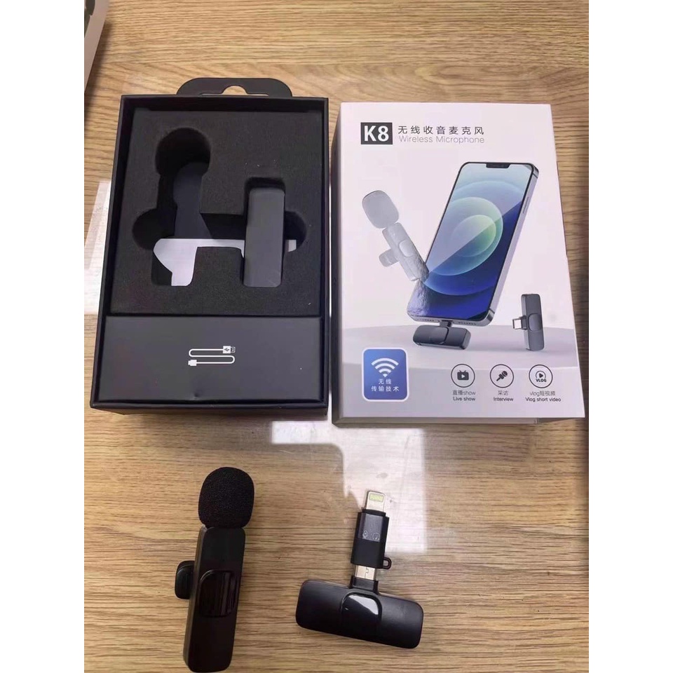 MIC CÀI ÁO KHÔNG DÂY K8 cho #Iphone vs #Androi, thu âm tốt, lọc tiếng ồn