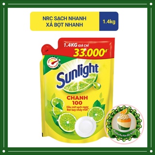 Nước rửa chén SUNLIGHT CHANH 100 túi 1, 4 kg