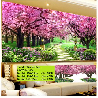 Tranh đính đá Vườn hoa tình yêu nhỡ Y8002-160x75cm