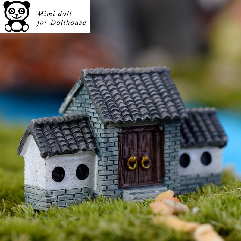 Ngôi nhà 3 gian trang trí nhà búp bê tiểu cảnh dài 4.5 cm Minidoll