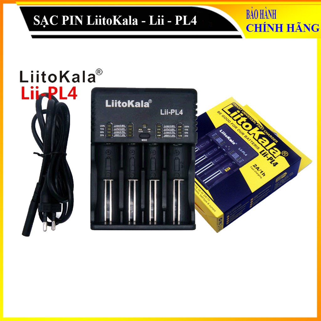 Sạc Pin Đa Năng LiitoKala Lii-PL4 - bộ sạc thông minh 4 cổng có khả năng đo pin và sạc hầu hết các loại pin Li-ion, Ni-M