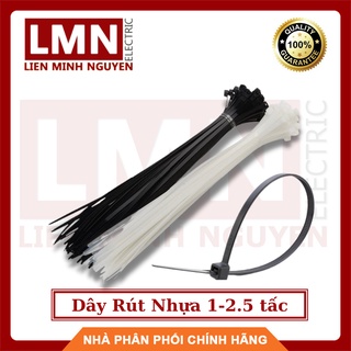 Dây rút nhựa màu trắng, đen 1 tấc, 1.5 tấc, 2 tấc, 2.5 tấc