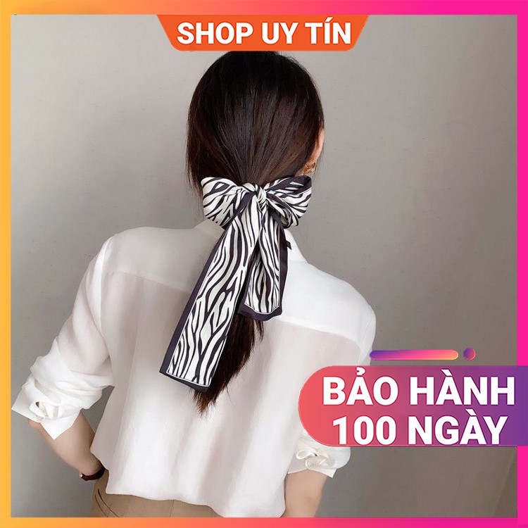 Khăn Turban Lụa Quàng Cổ Nữ Đẹp - Quấn Tóc, Quấn Túi Xách (7cm x 95cm)