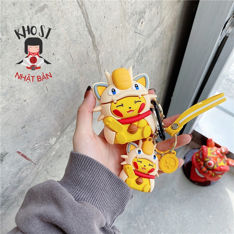 [Mã ELFLASH5 giảm 20K đơn 50K] Bao airpod  vỏ airpod Pikachu vàng loại dầy chất lượng cao cho airpod 1/2/pro