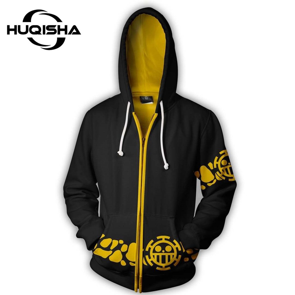 Áo hoodie HUQISHA in hình hoạt hình One Piece thời trang thường ngày cho nam