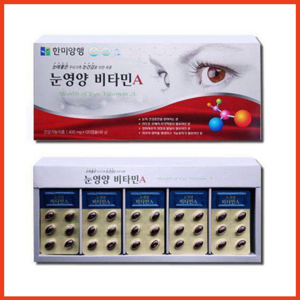 [Flash Sale] Viên uống bổ mắt HANMI Hàn Quốc 120 viên chính hãng (Health Of Eye Vitamin A)