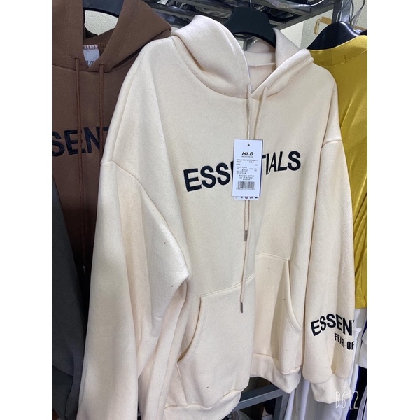 ÁO NỈ MŨ ESSENTIALS LÓT BÔNG MỎNG THÍCH HỢP MÙA THU MÁT KÈM ẢNH THẬT