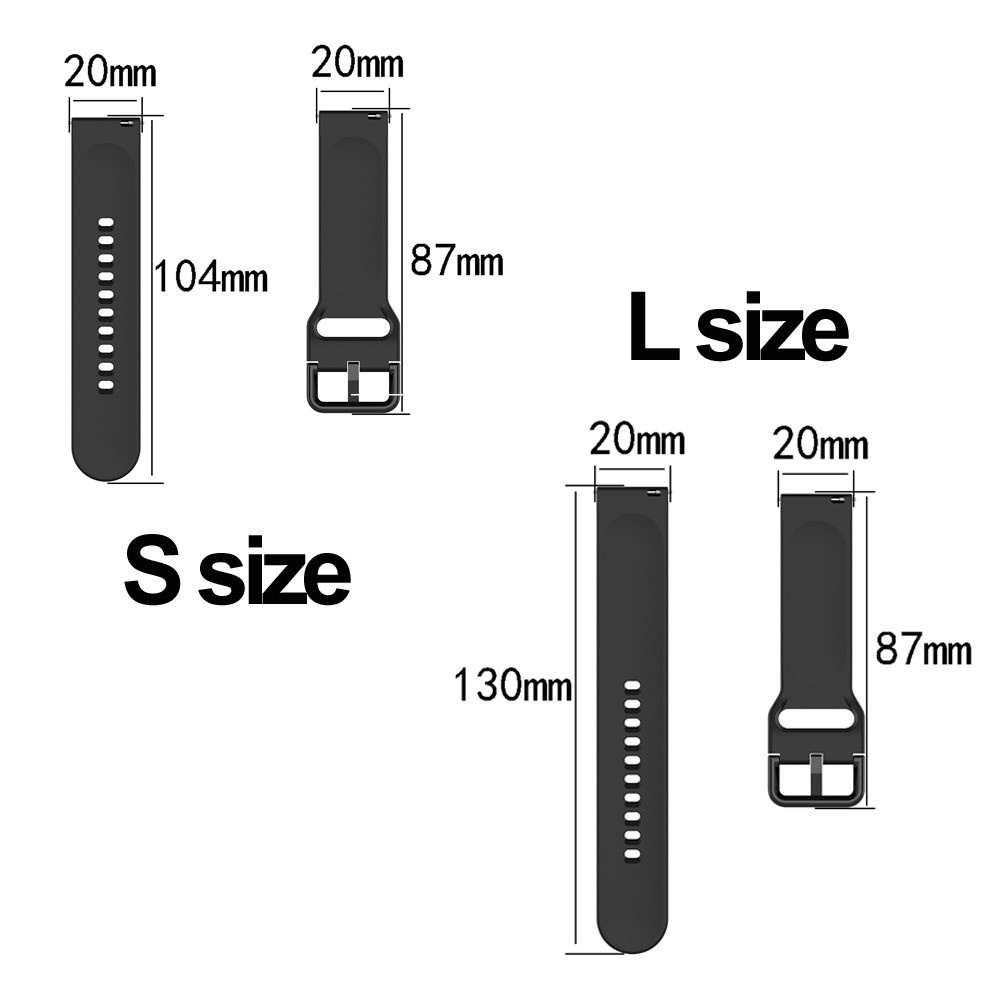 Dây Đeo Thay Thế 20mm Bằng Silicon Mềm Nhiều Màu Cho Đồng Hồ Thể Thao