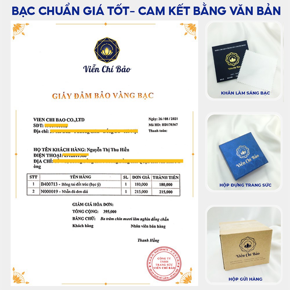 Bông tai nữ cỏ 4 lá đá trắng chất liệu bạc 925 thời trang phụ kiện trang sức Viễn Chí Bảo B400256