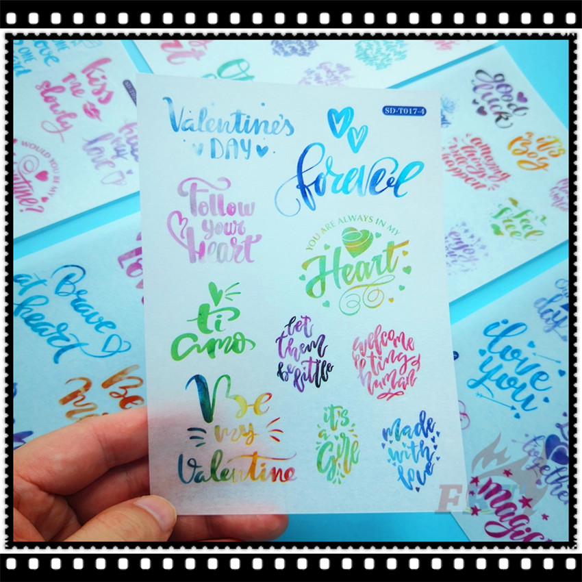 ❀ Sticker Chữ Tiếng Anh Xinh Xắn Dùng Trong Trang Trí ❀ Set 6 Tấm Sticker Dán Trang Trí Thời Trang