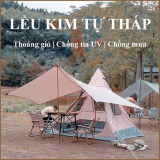 Lều cắm trại lều dã ngoại 4-6 người – lều kim tự tháp mái che đi phượt cắm trại du lịch