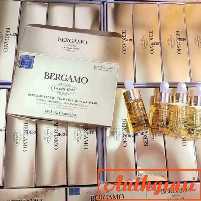 Serum Bergamo Snow White Vita dưỡng trắng \ Luxury Gold phục hồi da \ Pure Snail cấp ẩm 13ml