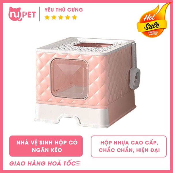 Nhà vệ sinh hộp có ngăn kéo to cho mèo