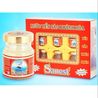 Nước Yến Sào Khánh Hòa Sanest - không Đường (Hộp 6 Lọ X 70ml/Lọ)